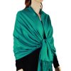 Solid Silky Wedding Pashmina Teal