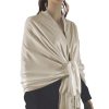Solid Silky Wedding Pashmina Ivory