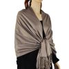 Solid Silky Wedding Pashmina Mocha